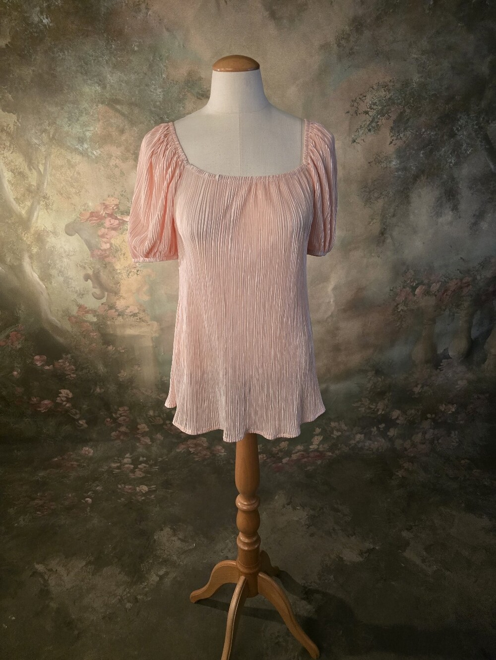 2 Hearts Blush Pink Crinkle Plisse' Top S